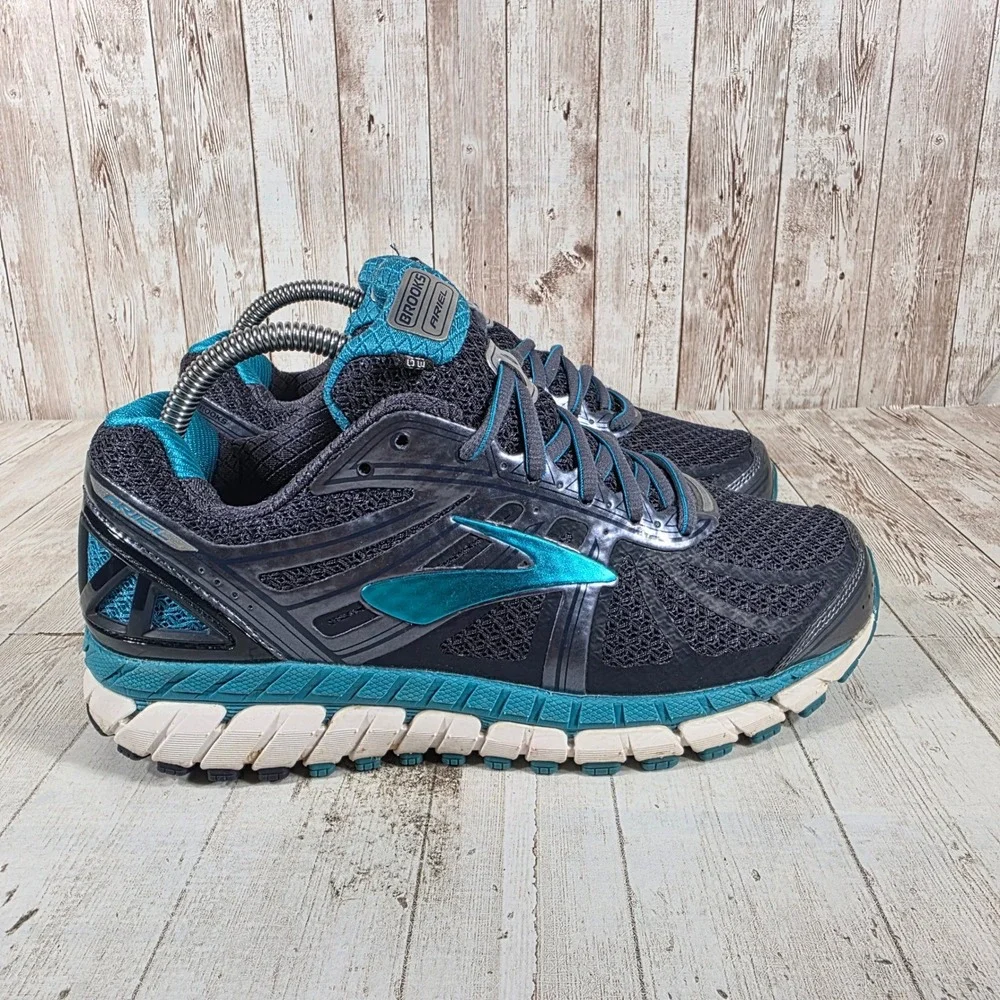 Brooks Ariel 16 Womens Running Shoes Black Teal Wide D 1202191D453 Stability